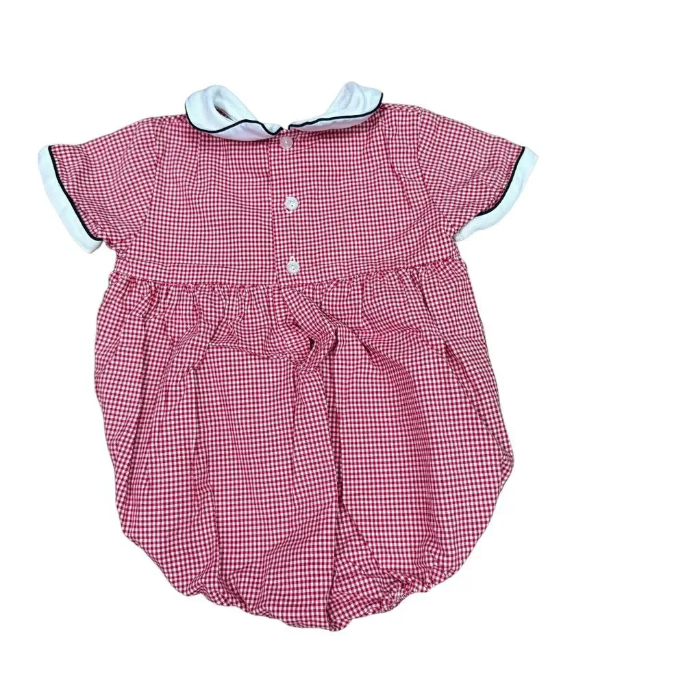 Vintage Carriage Boutiques Patriotic Fireworks Flag Smocked Romper Baby 6Months
